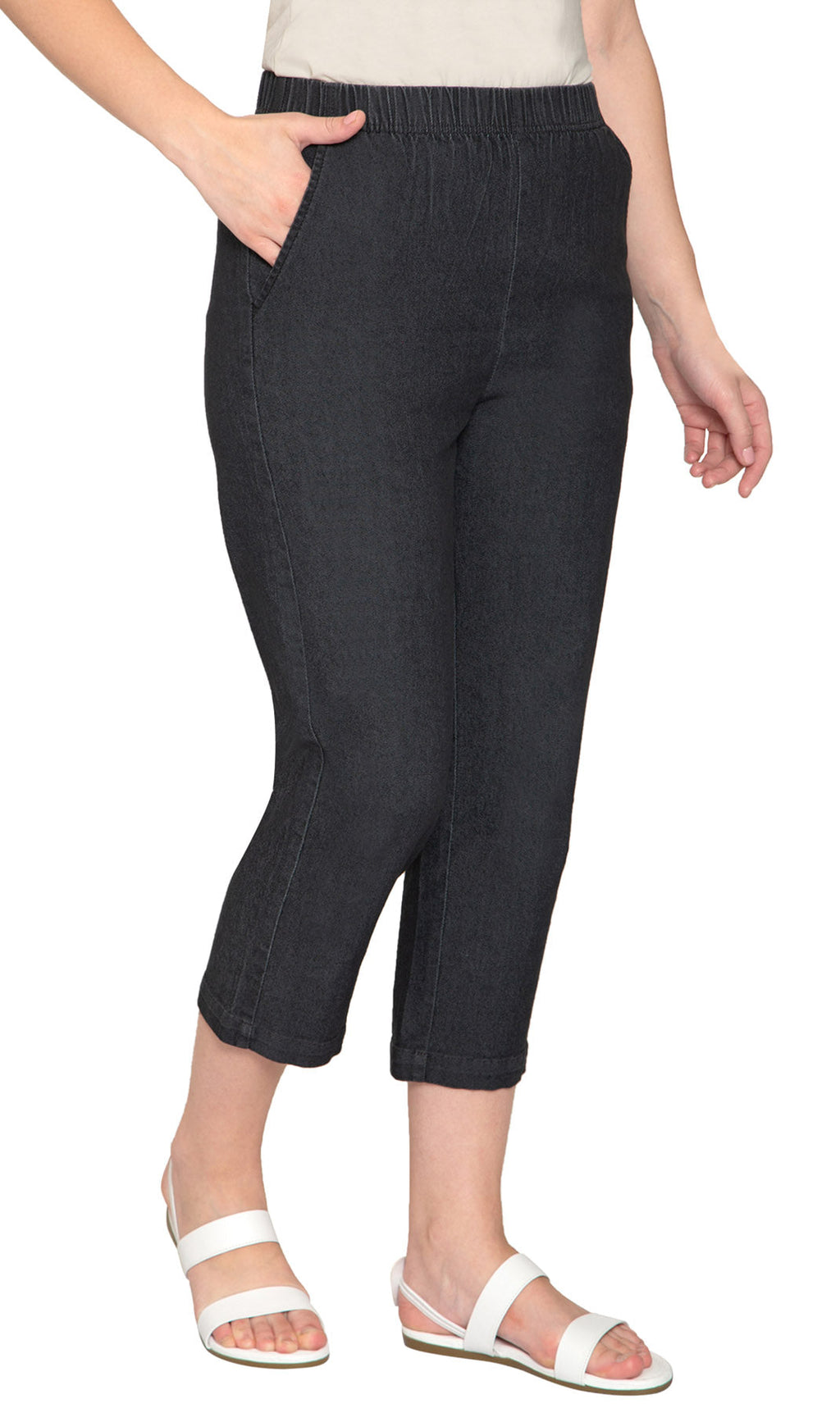 Women's Lightweight Stretch Denim Capri Pants – Comfortable Everyday Fit