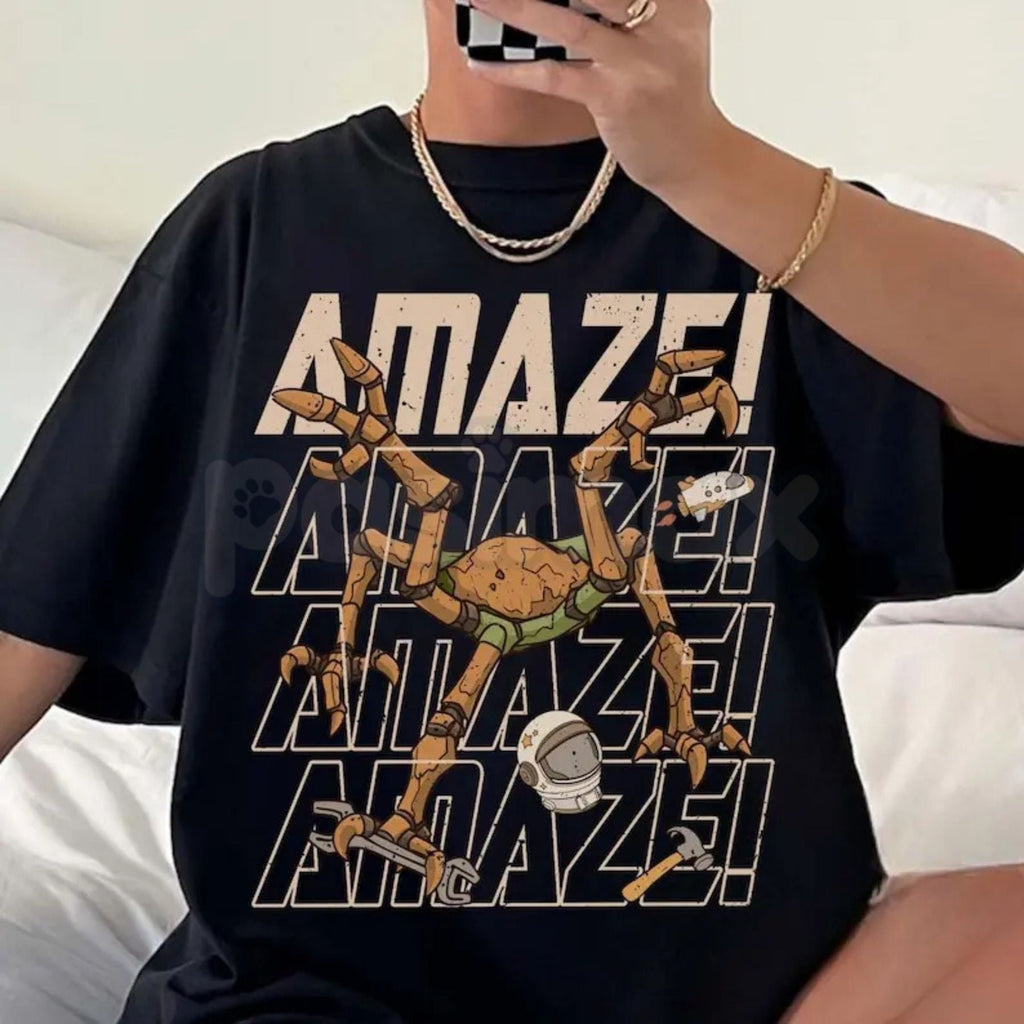 "Rocky Amaze" Project Hail Mary T-Shirt - Inspirational Eridian Engineer Graphic Tee, Premium 100% Cotton Sci-Fi Reader Gift, Amaze Amaze Amaze Bookish Top, Ryland Grace & Rocky Space Shirt, Soft Lived-In Heavyweight Nerd Culture Apparel