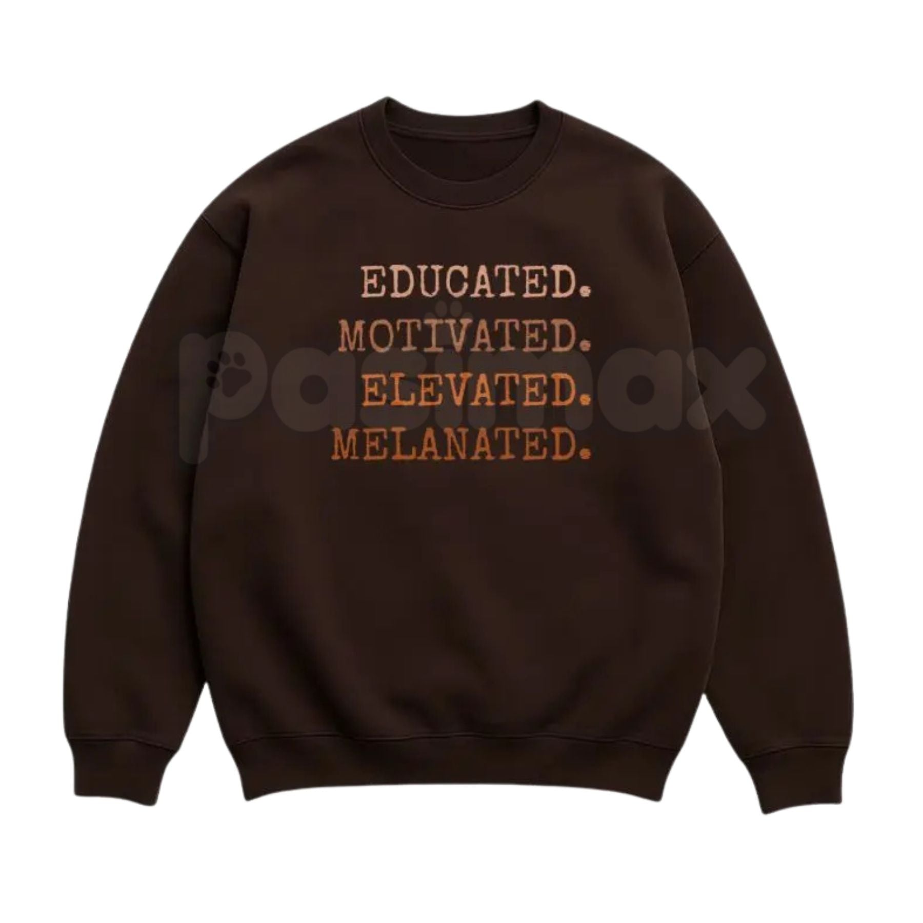 Educated Motivated Elevated Melanated Sweatshirt | Retro University Black Excellence Crewneck | Vintage HBCU Pride Jumper | Melanated Scholars Graphic Pullover | Academic Empowerment Top | Black History Month 2026 Shirt