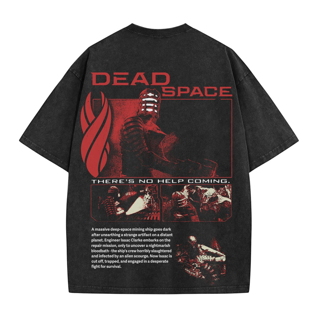 Retro Dead Space T-Shirt – Oversized Washed Gamer Tee, Isaac Clarke Marker Graphic