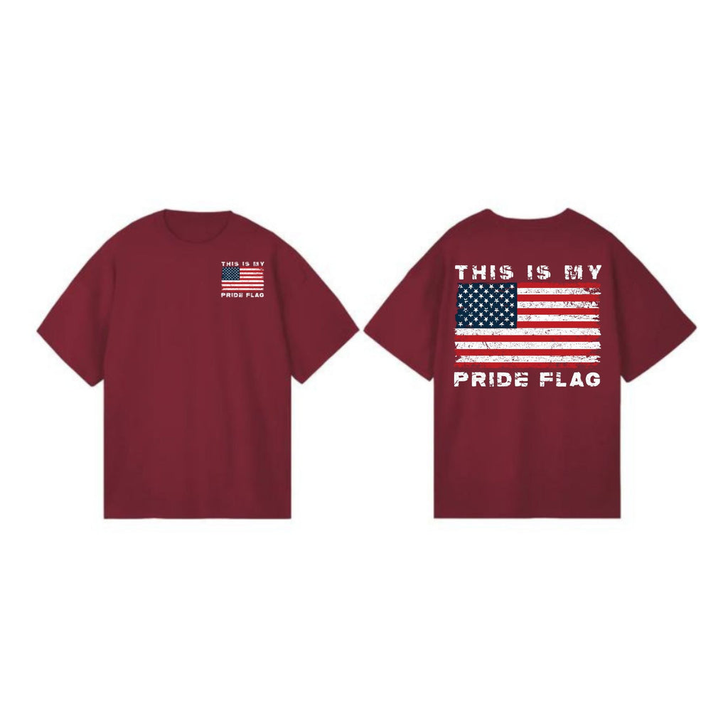 "This is My Pride Flag" T-Shirt - Distressed American Flag Tee for the 4th of July