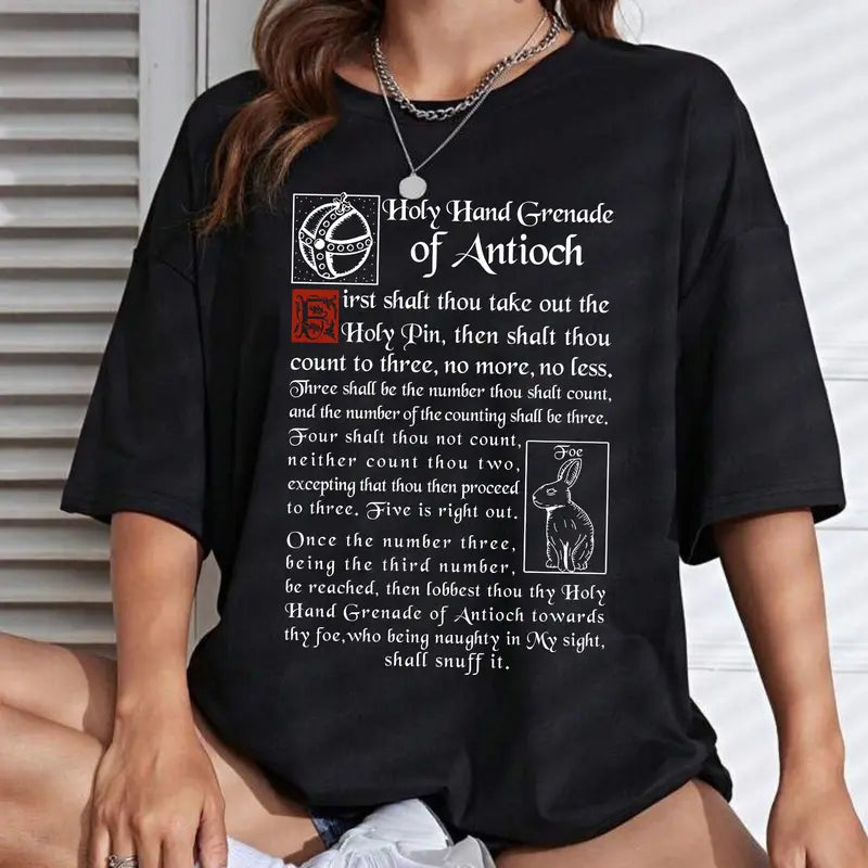 The Holy Hand Grenade of Antioch T-Shirt – Funny 1975 Cult Classic Movie Quote Weirdcore Unisex Graphic Tee