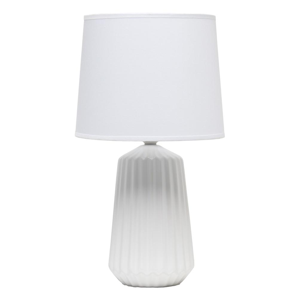 Off White Pleated Base Table Lamp