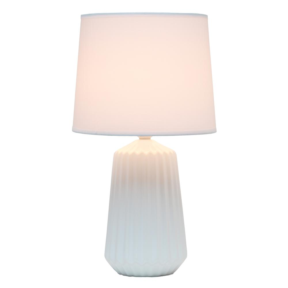 Off White Pleated Base Table Lamp