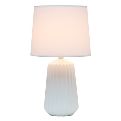 Off White Pleated Base Table Lamp