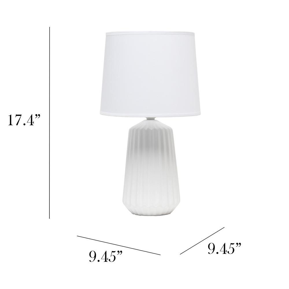 Off White Pleated Base Table Lamp