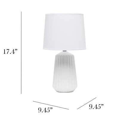 Off White Pleated Base Table Lamp