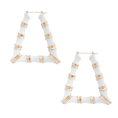 White Trapozoid Bamboo Hoops