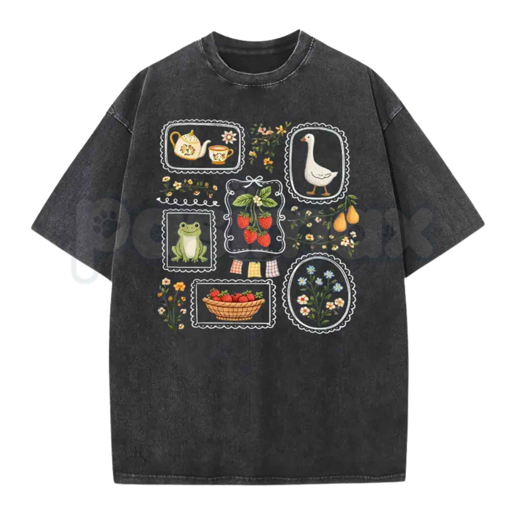 Women's Vintage Acid Wash T-Shirt – Retro Oversized Mineral Faded Tee, Premium Lightweight Cotton Distressed Streetwear Top