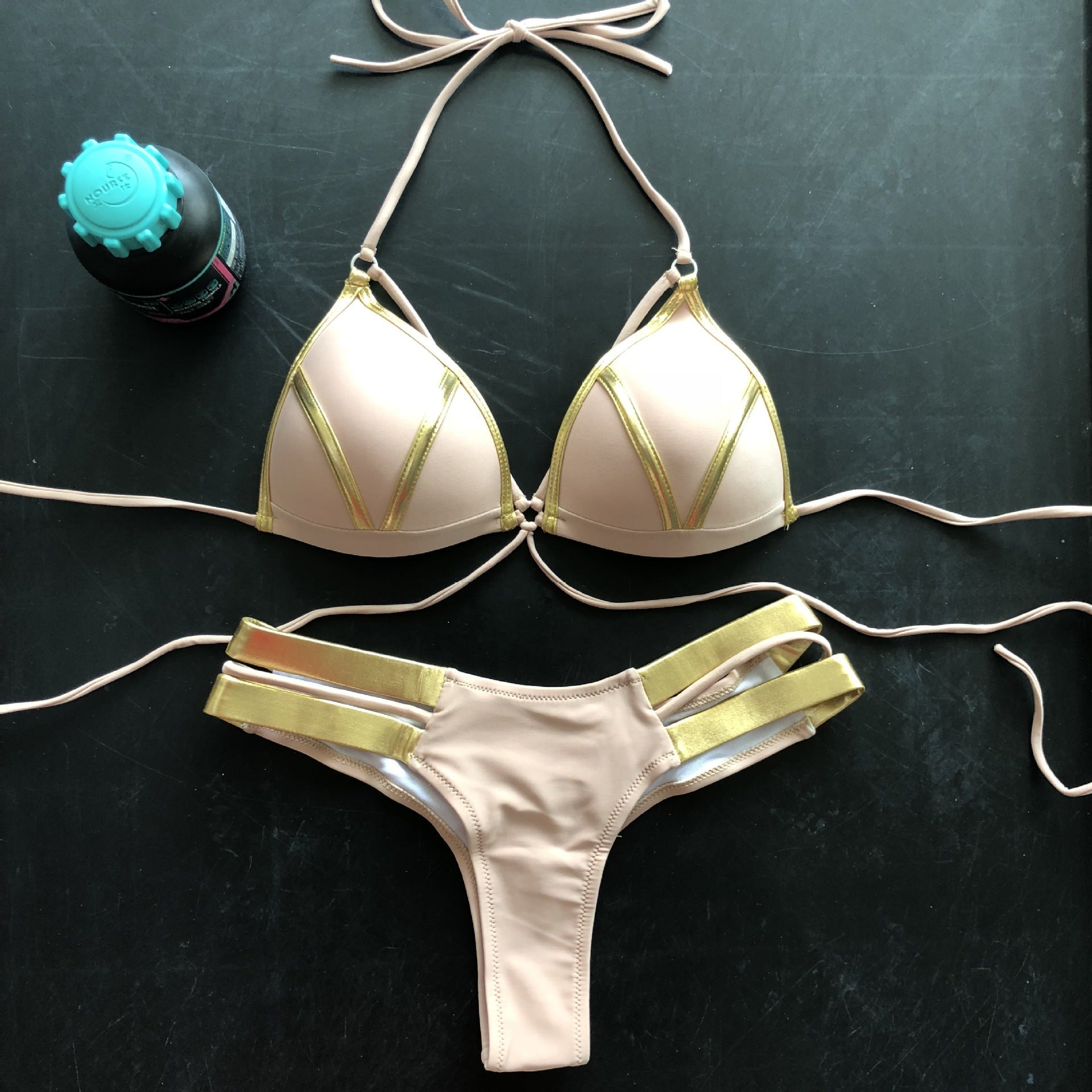 Sexy Halter Push Up Brazilian Bikini 2025 Women Bandage String Swimsuit Female Swimwear Two Pieces Bikini Set Bathing Suit Swim