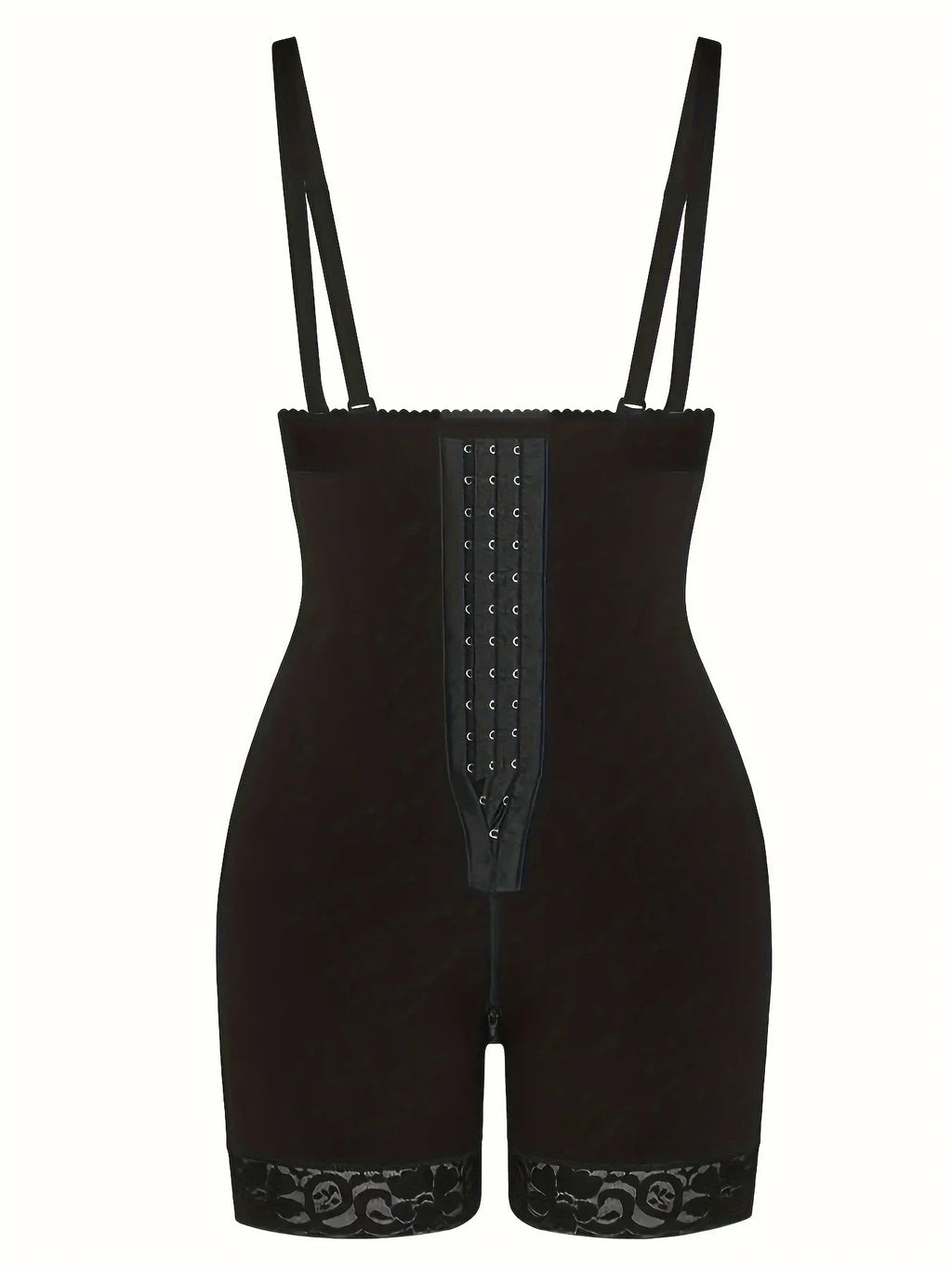 Slimming High-Waist Shapewear Shorts - Firm Tummy & Booty Enhancement Nylon & Elastane Blend with Contouring Lace Accents