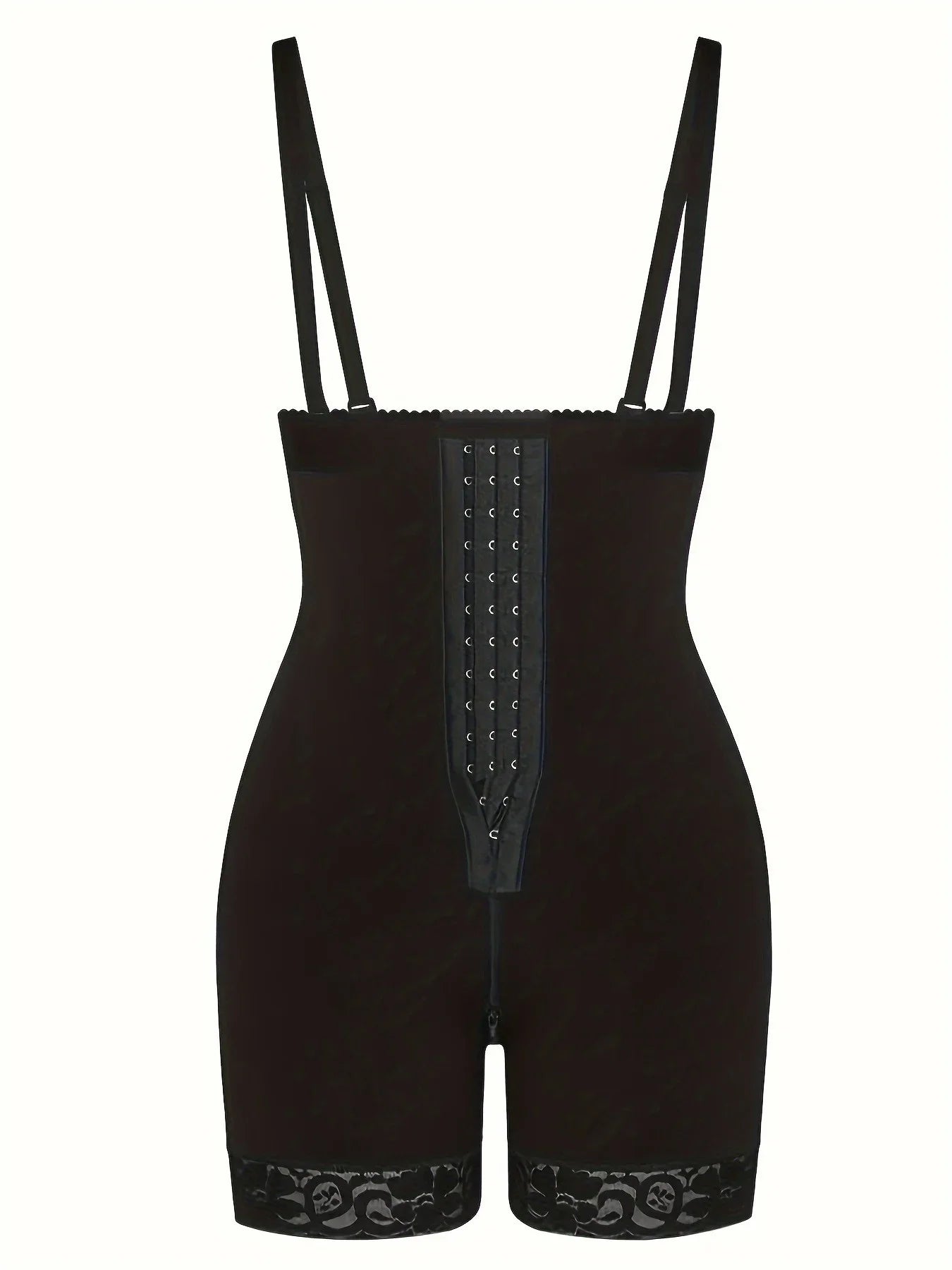 Slimming High-Waist Shapewear Shorts - Firm Tummy & Booty Enhancement Nylon & Elastane Blend with Contouring Lace Accents