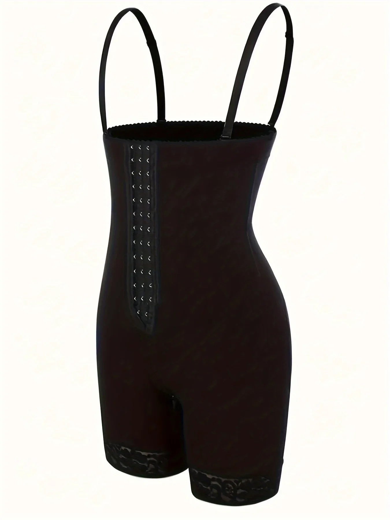 Slimming High-Waist Shapewear Shorts - Firm Tummy & Booty Enhancement Nylon & Elastane Blend with Contouring Lace Accents