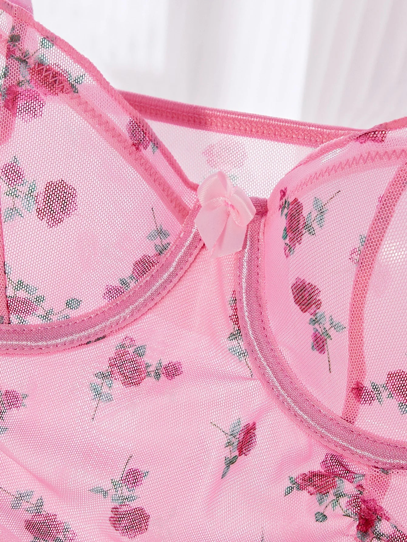 Women Match Spaghetti Strap Lingeries Underwear Dresses Sets for Women Print Long Sexy Mesh Slit Panties Sets