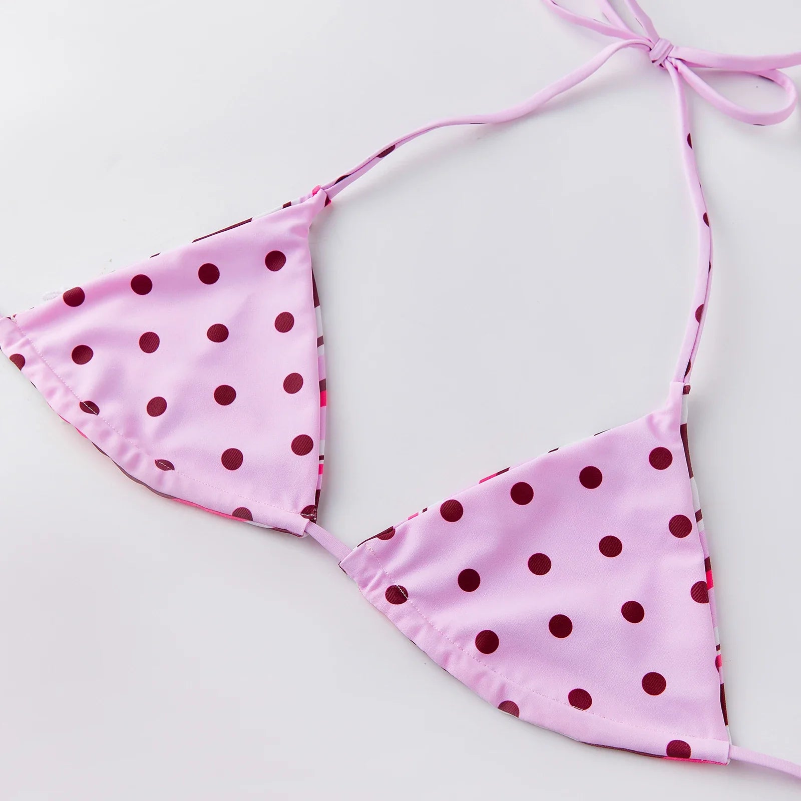Women Halter Bra Tops with Shorts 2 Pieces Set Stylish Bikini Bathing Suit Summer Dot Print Bikini Swimsuits