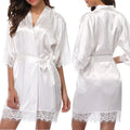 Women Ice Silk Pajamas Robes Sleepwear Nightgowns Nightdress Red Black L XL Lace Smooth Soft Comfortable Casual Pure Color