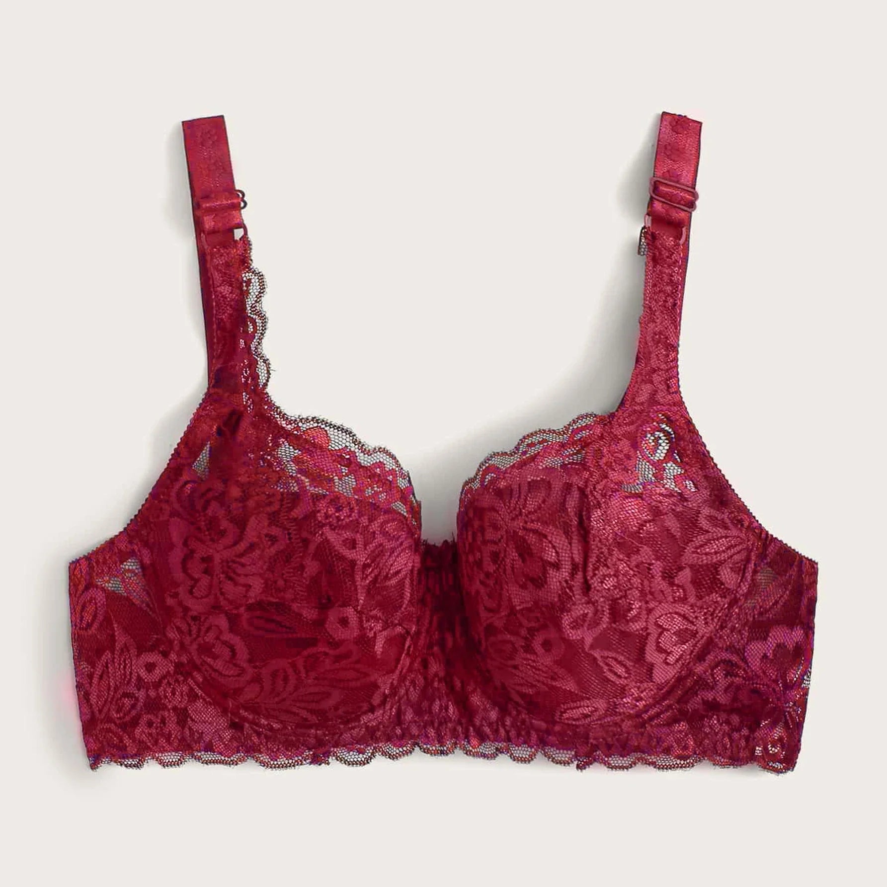 Women's Solid Color Bow Decor Push-Up Underwire Lace Bra with Adjustable Straps Soft Comfortable Breathable Triple-Breasted Ling