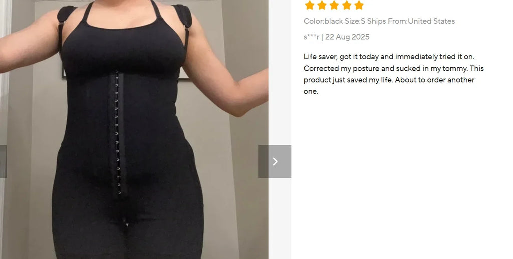 Women's Lace-Trimmed Shapewear Bodysuit - Tummy Control Corset with Adjustable Straps & Zipper, Black, Comfortable Waist Trainer