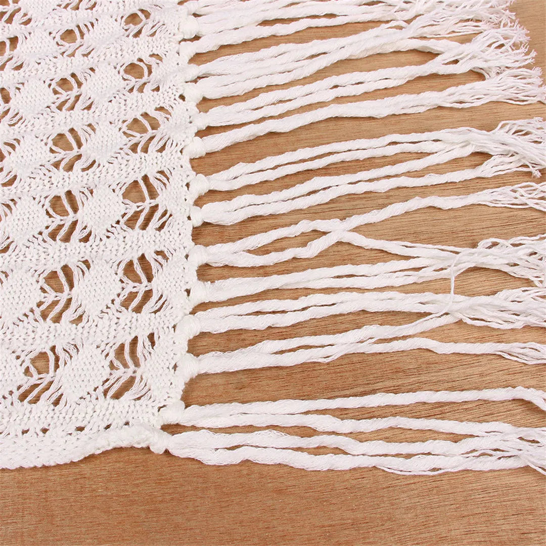 S- XL Sexy Hollow Out Fringe Tassel Knitted Crochet Tunic Beach Cover Up Cover-ups Beach Dress Beach Wear Beachwear Female V3800