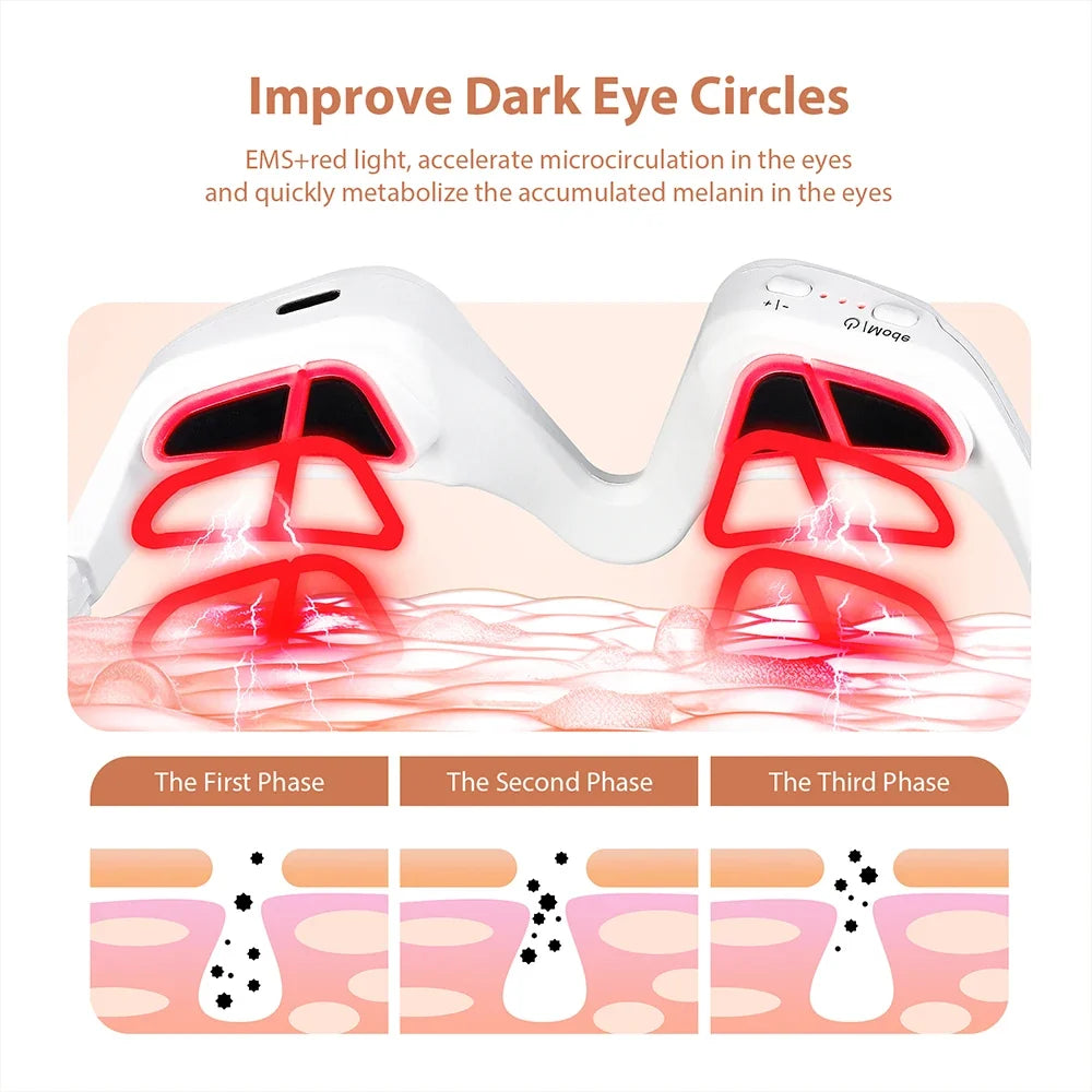 Portable Professional 3D Eye Massager for Adults with 4 Therapy Modes Rechargeable Battery Skin Brightening Eye Care Device