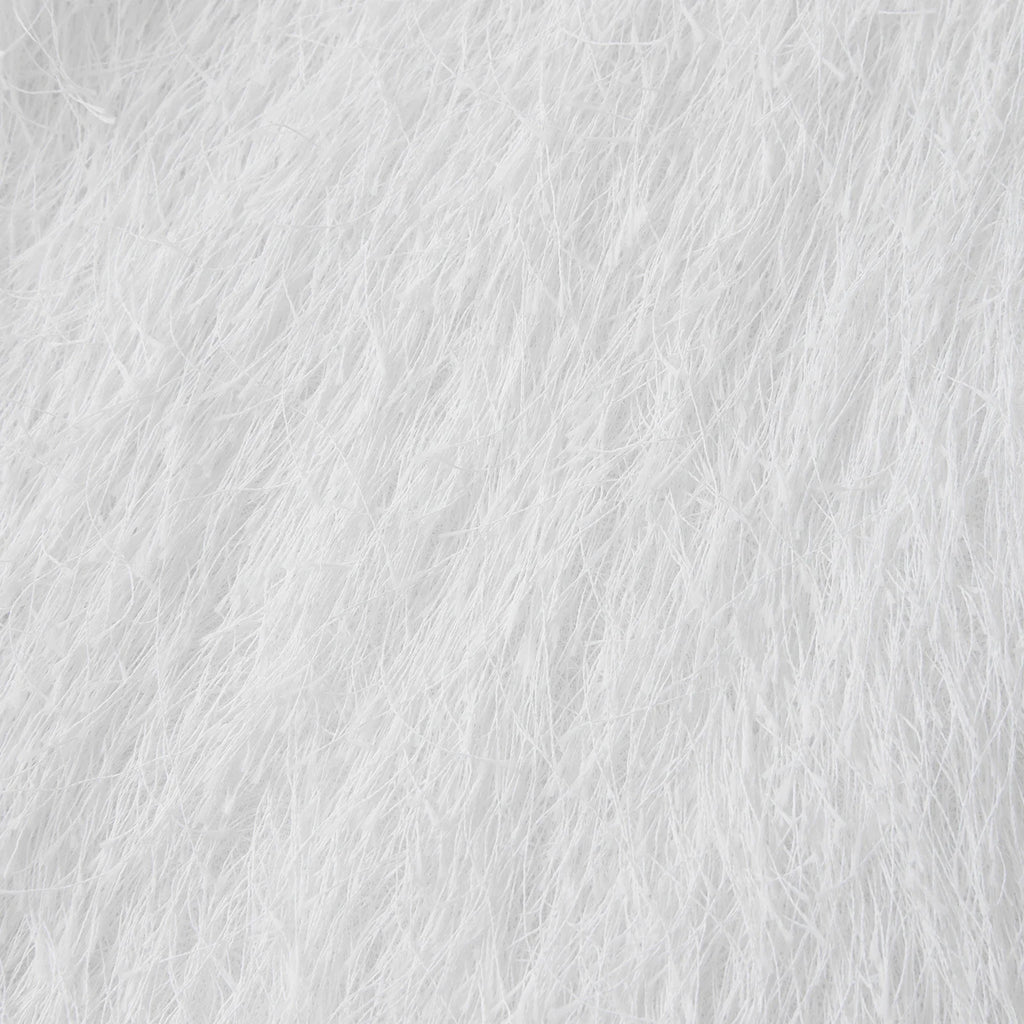 Women's 2026 Trendy White Fluffy Fur Sleeveless Cropped Top Soft Fuzzy Blouse Casual Party Daily Streetwear Fashion Top