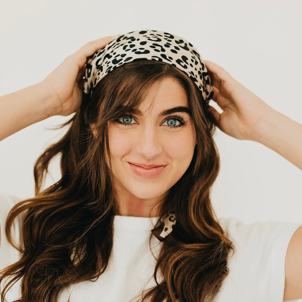 Edna Animal Print Square Scarf