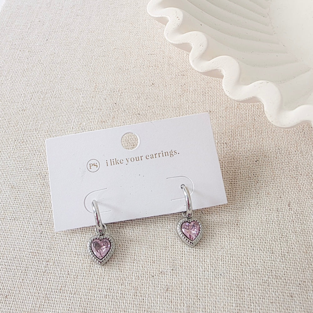 Aphrodite Heart Dangle Earrings - WATERPROOF