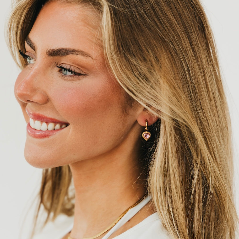 Aphrodite Heart Dangle Earrings - WATERPROOF