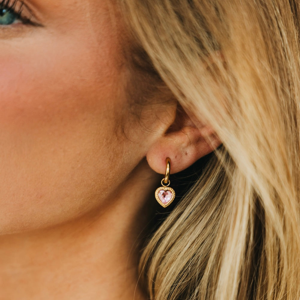 Aphrodite Heart Dangle Earrings - WATERPROOF