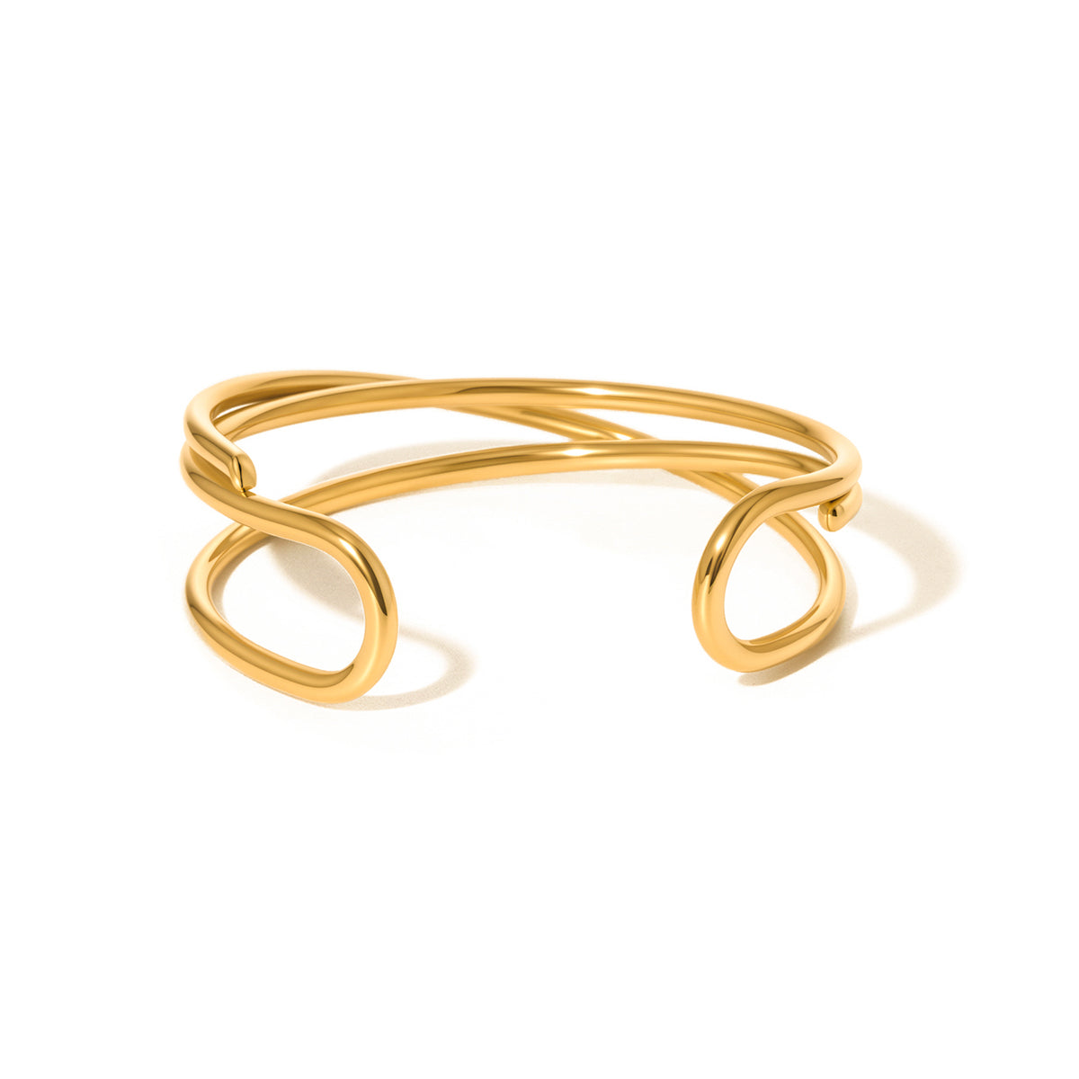 Cleo Crossover Cuff Bangle Bracelet - WATERPROOF