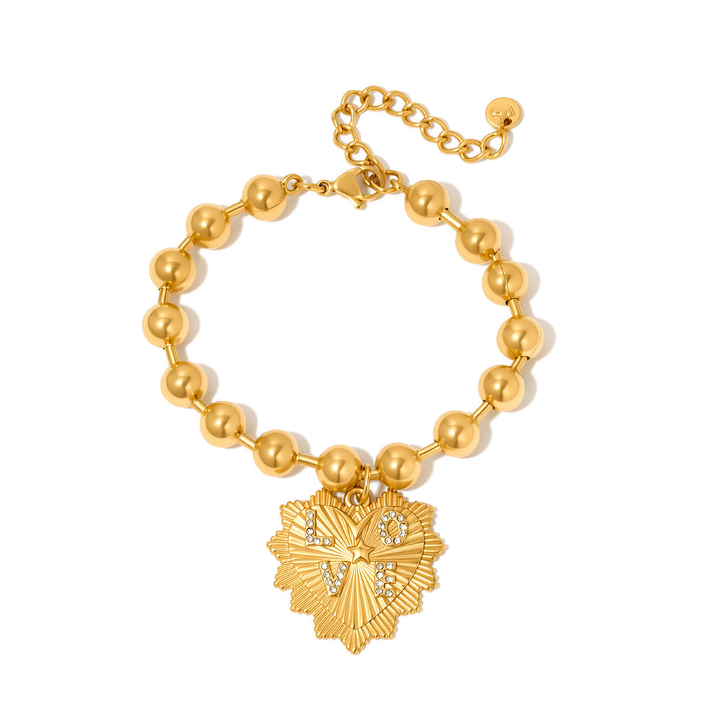 Sunburst Heart Love Beaded Bracelet - WATERPROOF