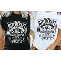 "Bitchcraft" Modern Occult Graphic Tee - Chic Minimalist Witch Shirt, Vintage Tarot Inspired Sarcastic Top, Funny Dark Academia Halloween Shirt, Premium Gothic Aesthetic Streetwear, Snarky Feminist Witch Apparel