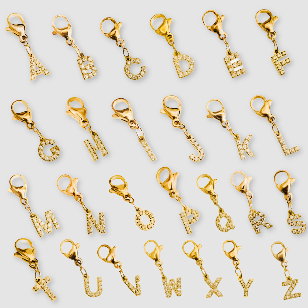 Initial Charm Bar Chanelle Charms - WATERPROOF