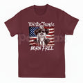 "Born Free" Classic American Flag T-Shirt - Heritage USA Graphic Tee, Premium Heavyweight 100% Cotton Patriotic Shirt, Old School Americana Style Top, Traditional Liberty & Freedom Apparel, High-Quality Made in USA Statement Shirt
