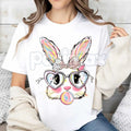 "Bubblegum Bunny" Funny Easter T-Shirt - Cool Rabbit Blowing Bubble Graphic Tee, Premium 100% Cotton Easter Sunday Top, Trendy Pink Bunny Streetwear Shirt, Hipster Easter Gift for Teens & Adults, Soft Lived-In Festive Holiday Apparel