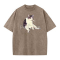 'Cat Smoke' Funny Animal Graphic Tee – Unisex Streetwear Cotton Comfort Shirt, Menswear Womenswear Cool Cat Tee