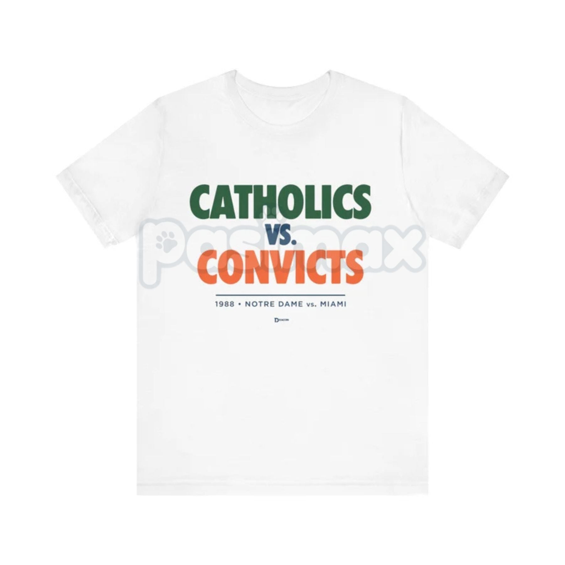 "Catholics vs Convicts" T-Shirt - Notre Dame vs Miami 1988 Rivalry Tee, Vintage College Football History Apparel, Unisex Retro Sports Gift