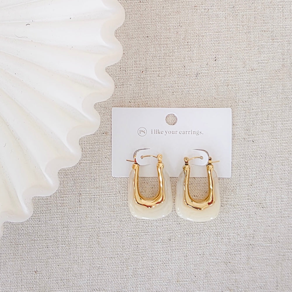 Cha-Cha Resin Hoop Earrings - WATERPROOF