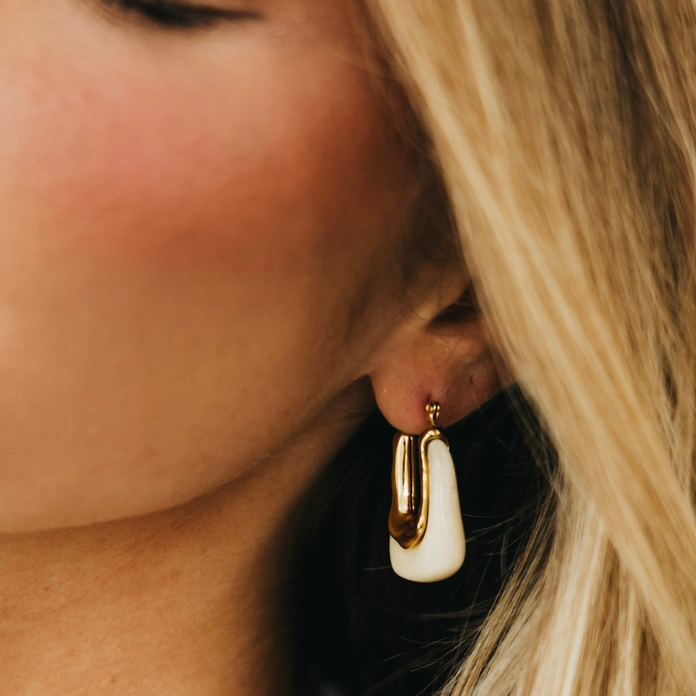 Cha-Cha Resin Hoop Earrings - WATERPROOF