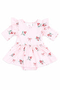 Winter Berries 3/4 Sleeve Flutter Twirl Bodysuit