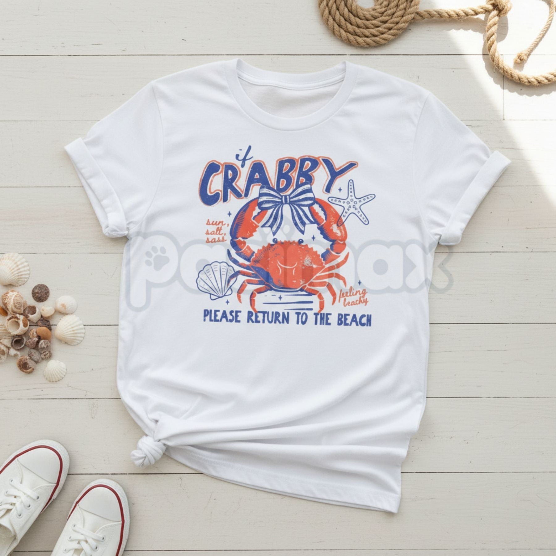Comfort Colors® "If Crabby" Retro T-Shirt – Funny Sarcastic Women's Graphic Tee, Trendy Coastal Aesthetic Shirt, Humorous Nautical Gift for Her