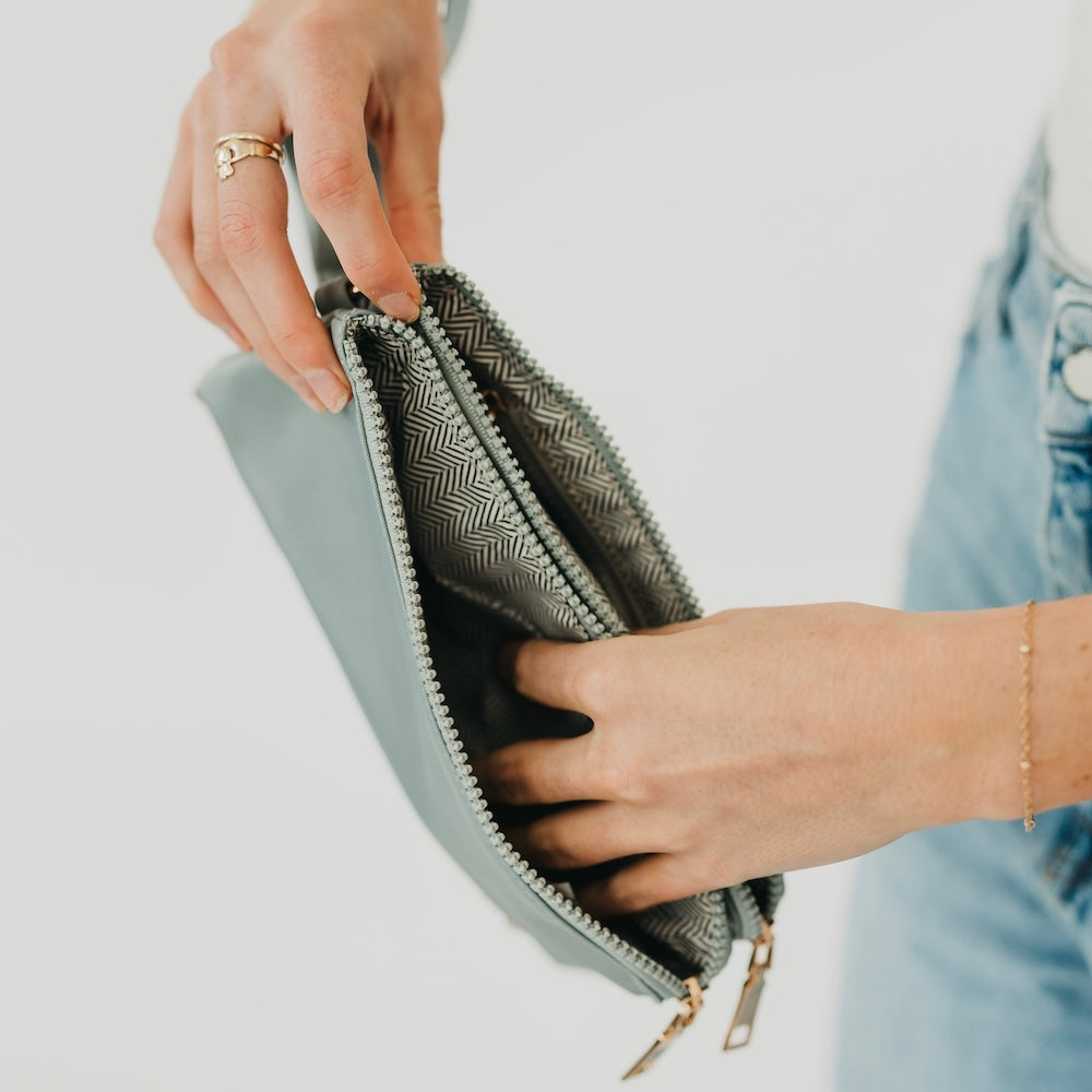 Cove Double Zip Nylon Wristlet Wallet