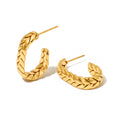 Braided Oval Hoop Earrings - WATERPROOF