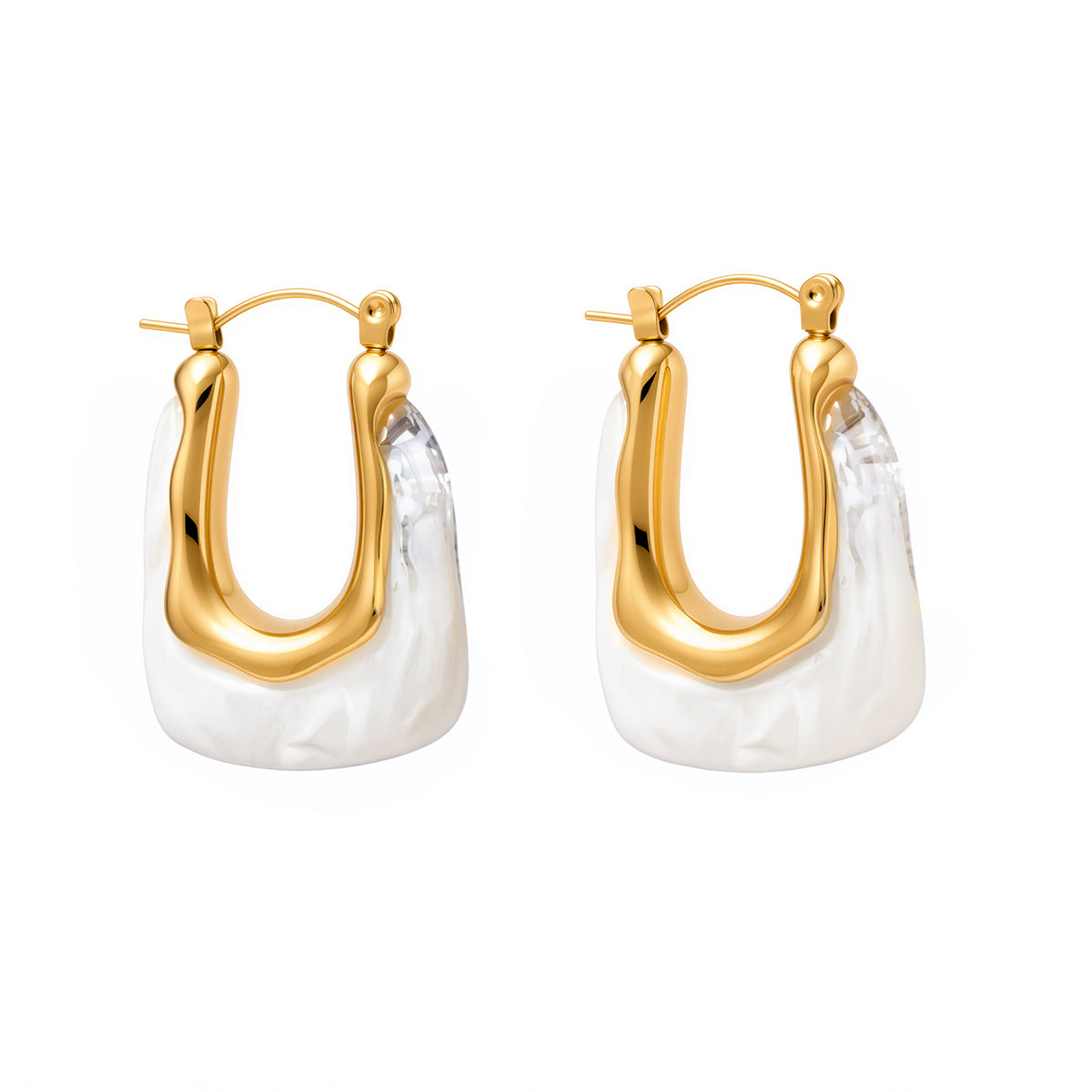 Cha-Cha Resin Hoop Earrings - WATERPROOF