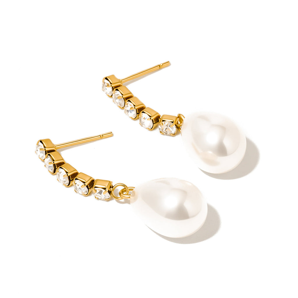 Crane Diamond Pearl Earrings WATERPROOF