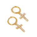 Taryn Diamond Cross Earrings - WATERPROOF