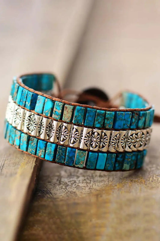 Artisan Triple-Layer Stone Bracelet