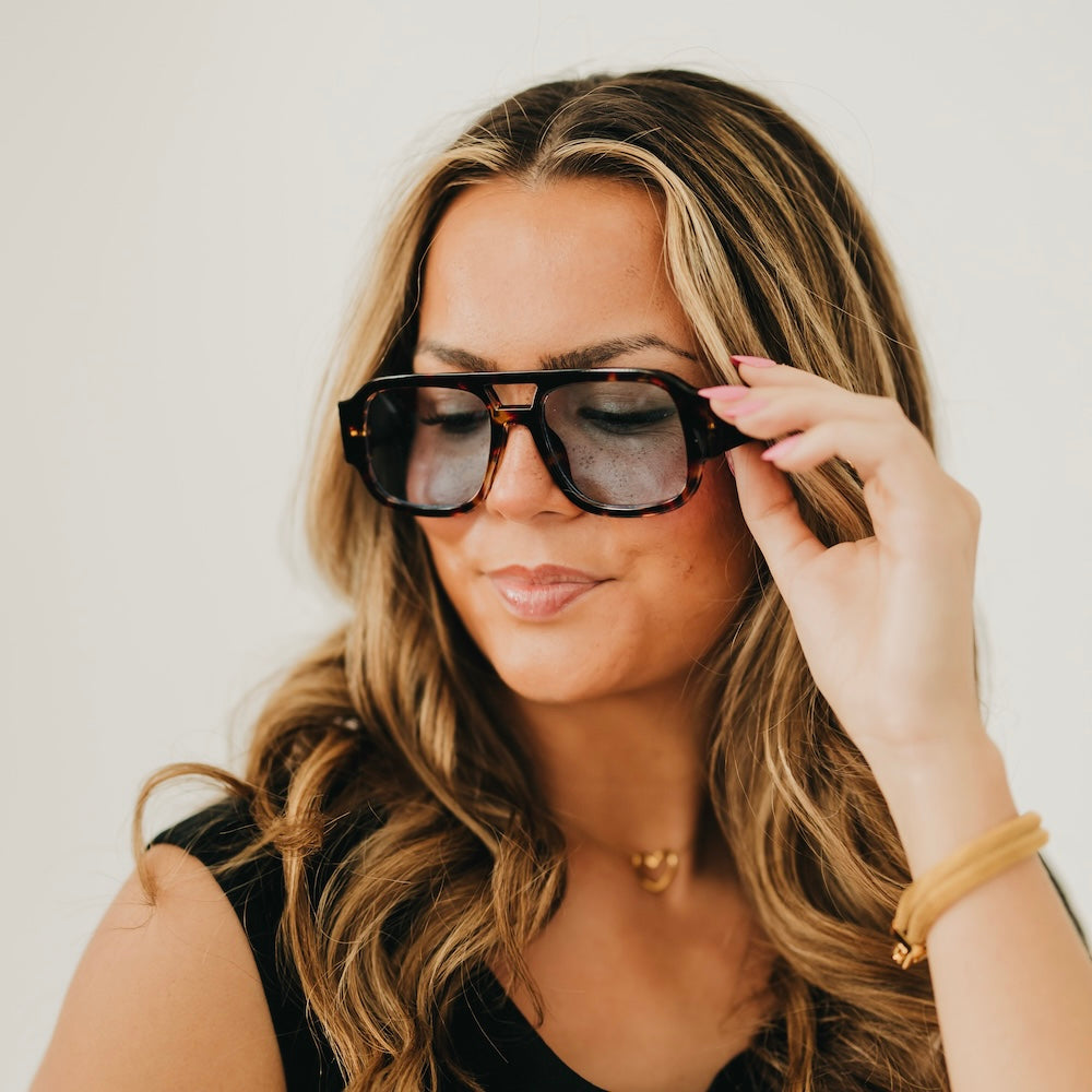 Ellen Retro Square Pilot Sunglasses
