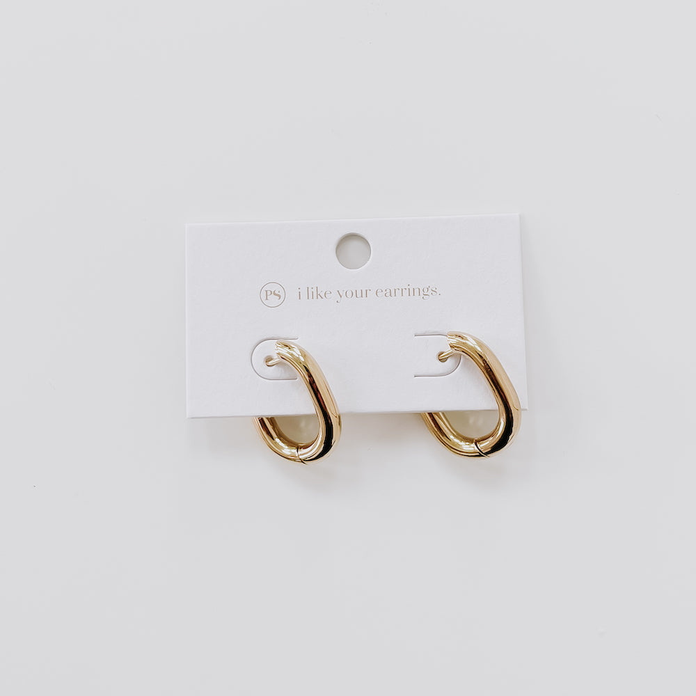 Flirty Fantasy Oval Hoop Earrings - WATERPROOF