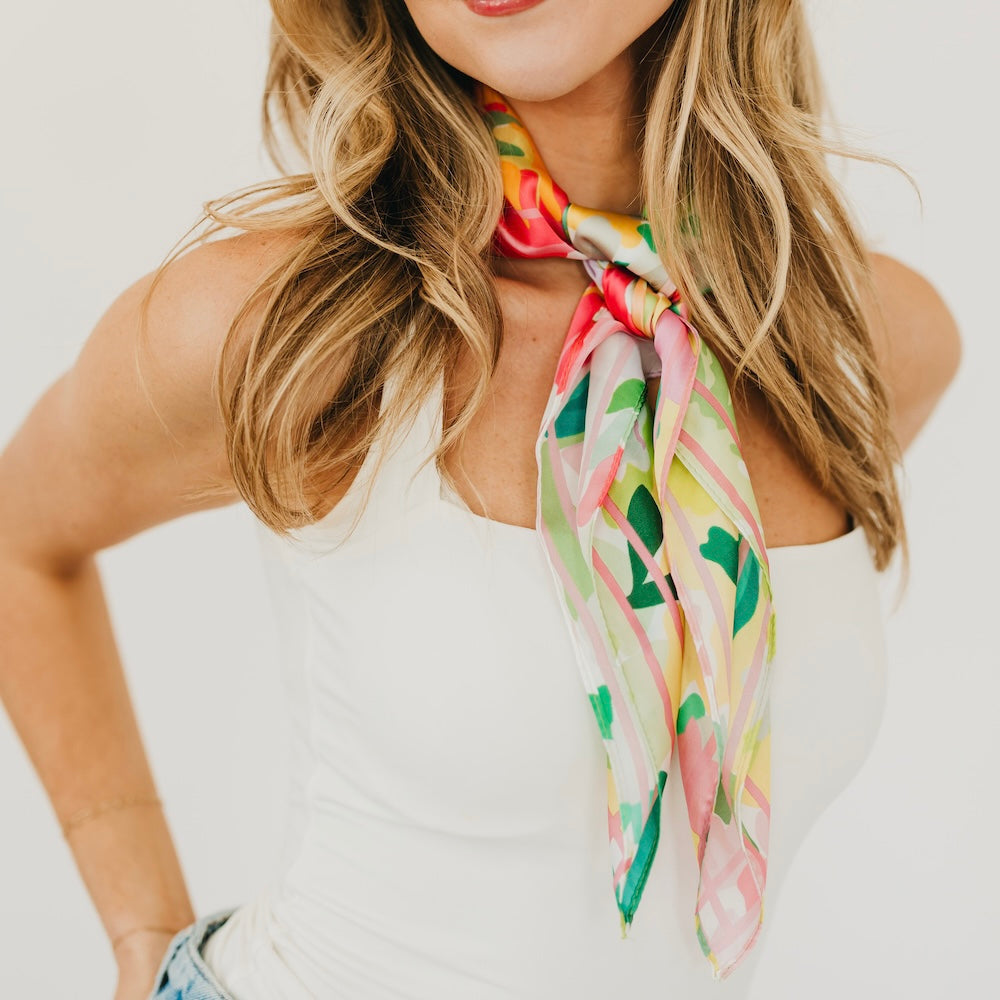 Cynthia Floral Square Scarf